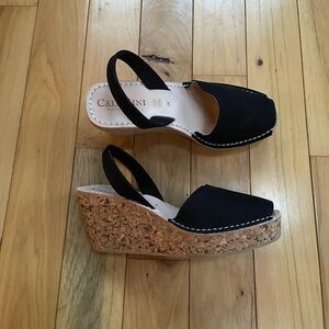 Calaxini cork wedge platforms sz 40